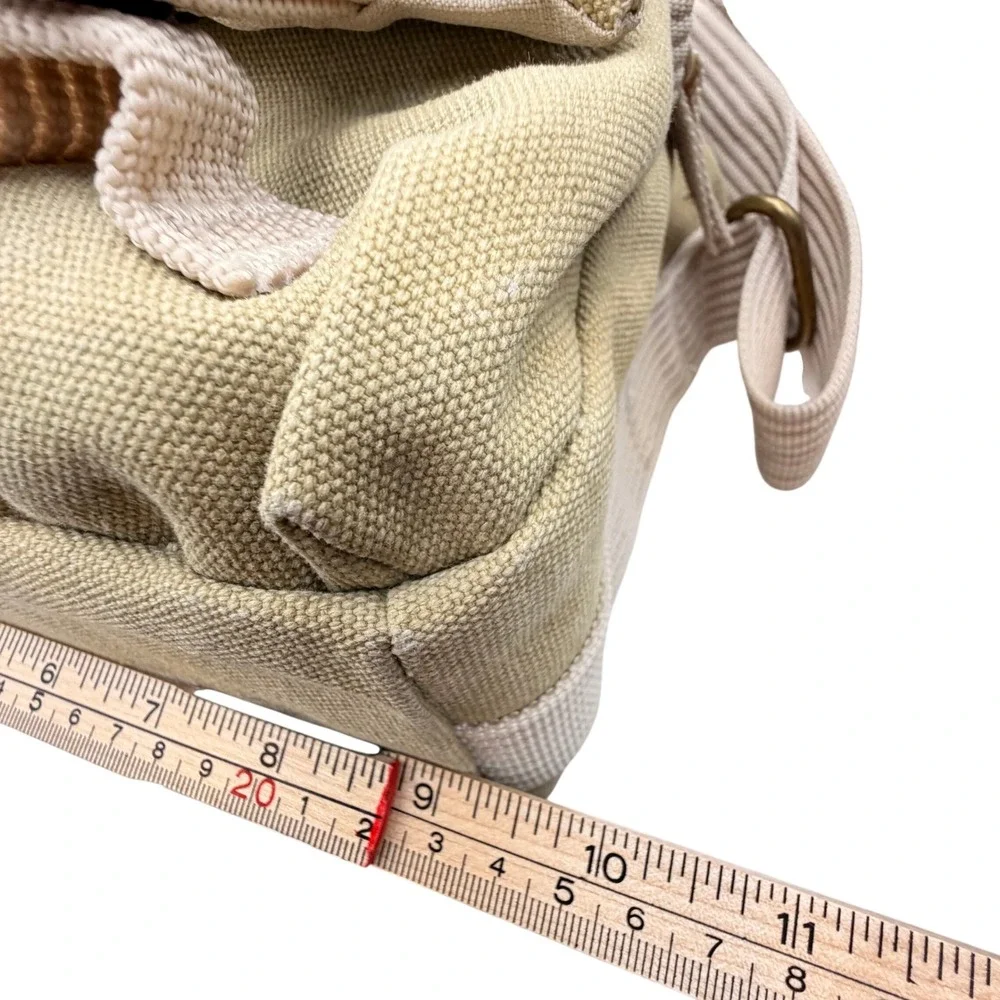 Canvas Camera Messenger Bag S Tan Adjustable Padded Crossbody Tech Travel Gear